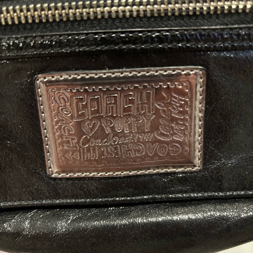 Coach poppy glossy liquid leather top handle mini pouch shoulder bag - Picture 7 of 16